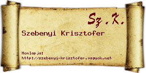 Szebenyi Krisztofer névjegykártya