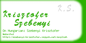 krisztofer szebenyi business card